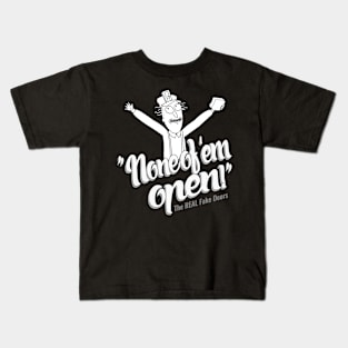 None of 'Em Open Fake Doors Black And White Movie Kids T-Shirt